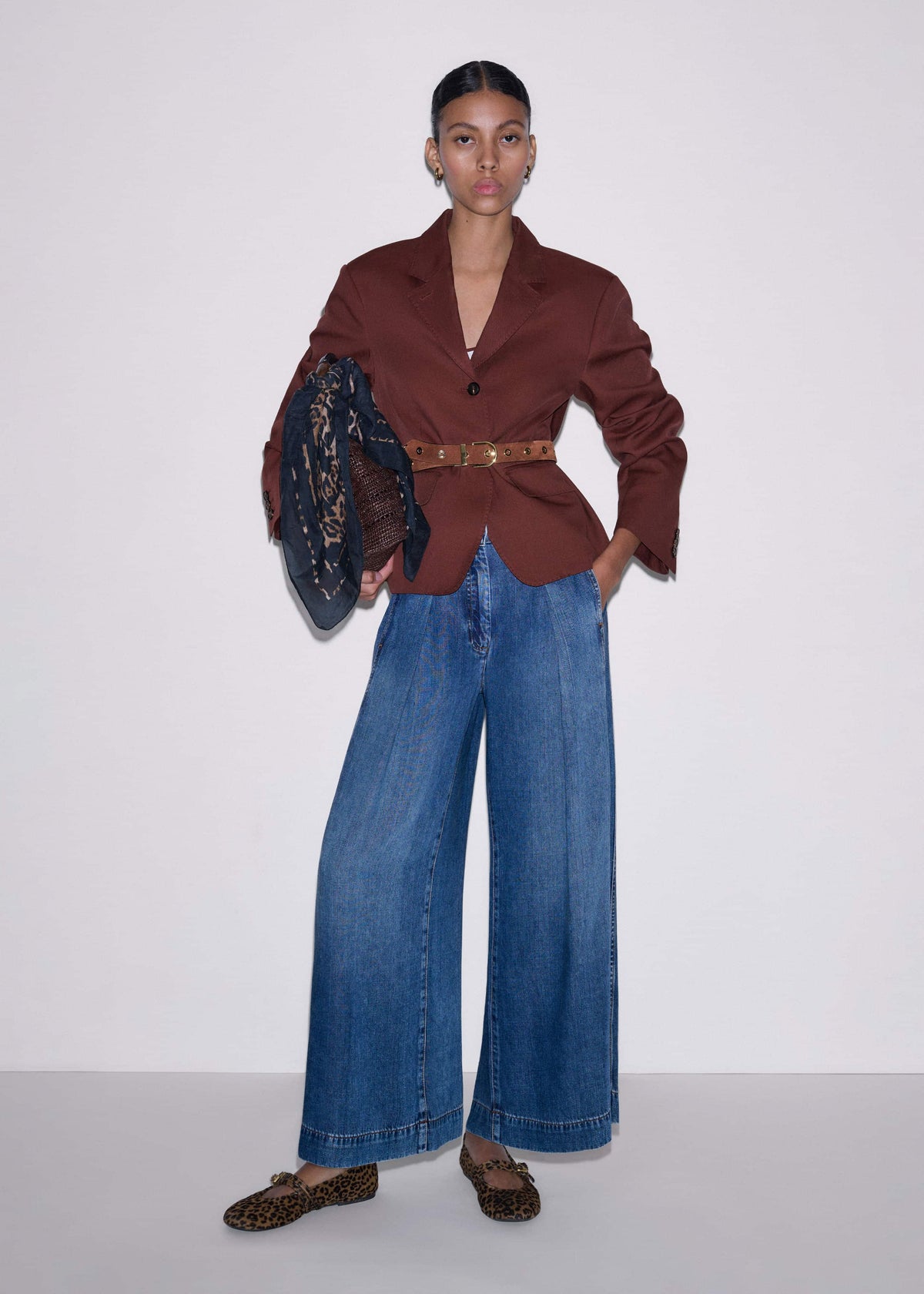 ME+EM Blue Straight Culotte Jean