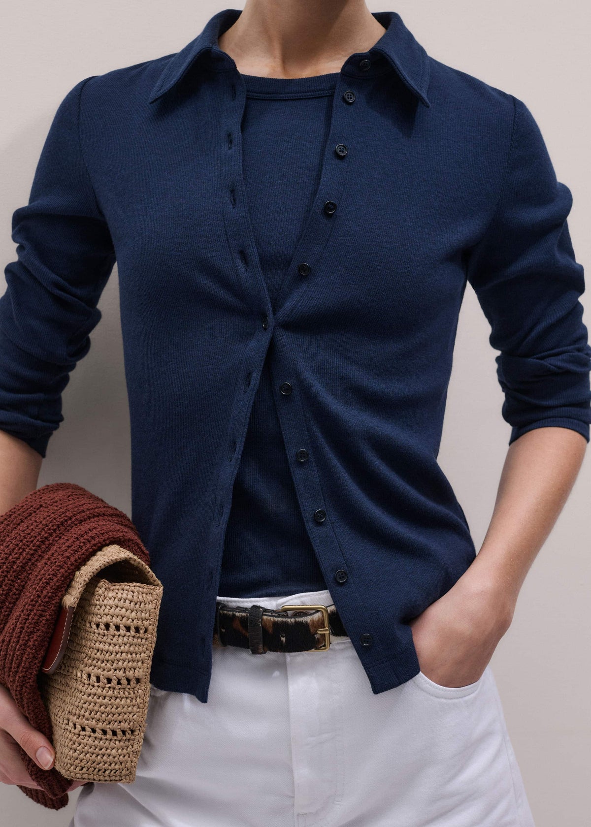 ME+EM Navy Perfect Basic Shirt