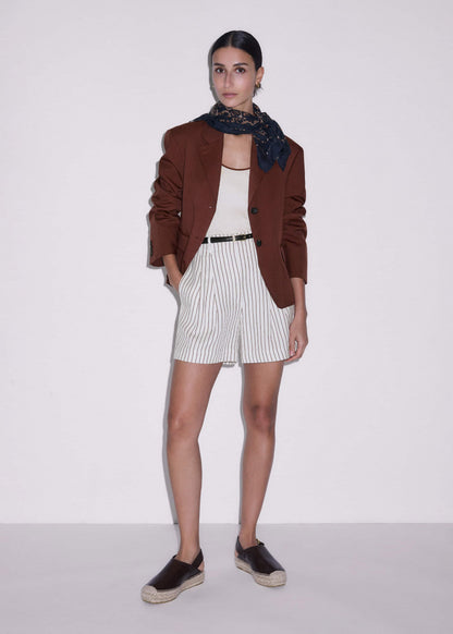 ME+EM Brown Leather Slingback Espadrille
